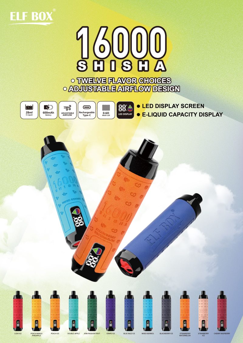 ELF BOX | SHISHA 16000 Puffs Vape 12 Flavors Disposable E-Cigarettes(Ship from Germany) - Image 8