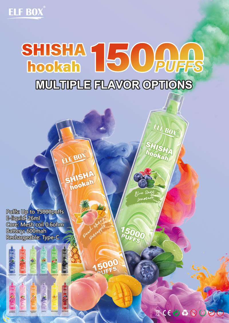 ELF BOX | SHISHA hookah 15000 Puffs Vape 12 Flavors Disposable E-Cigarettes (Ship from China) - Image 5