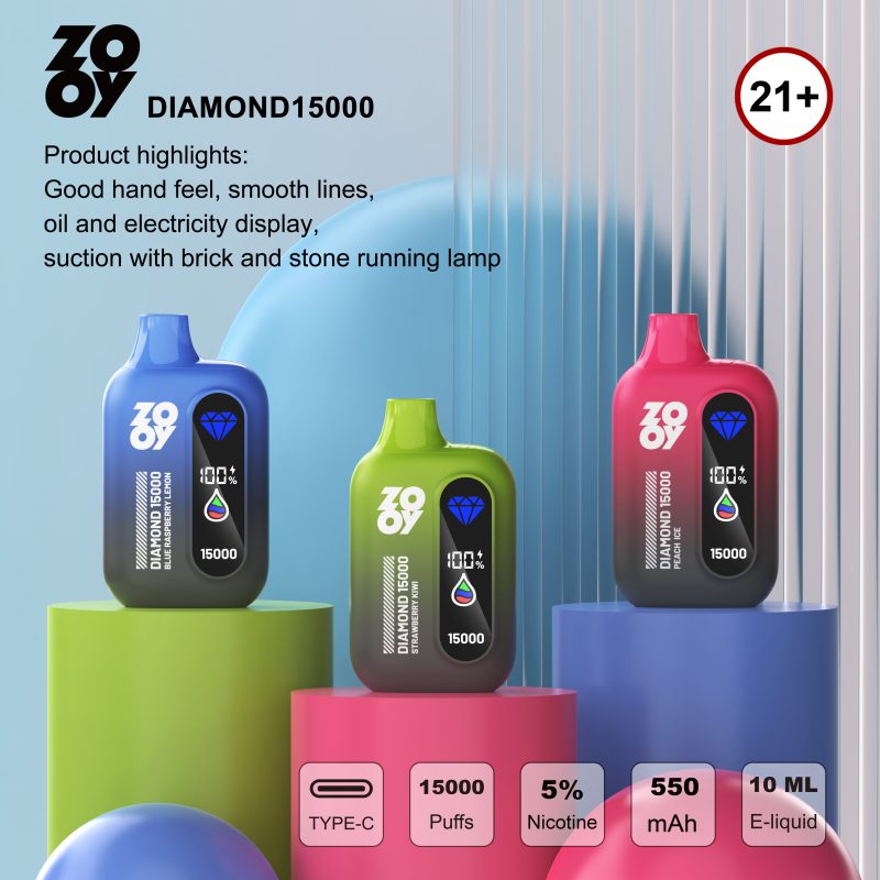 ZOOY |  DIAMOND 15000 Puffs Vape 10-Flavors Disposable E-Cigarettes (Ship from China) - Image 4