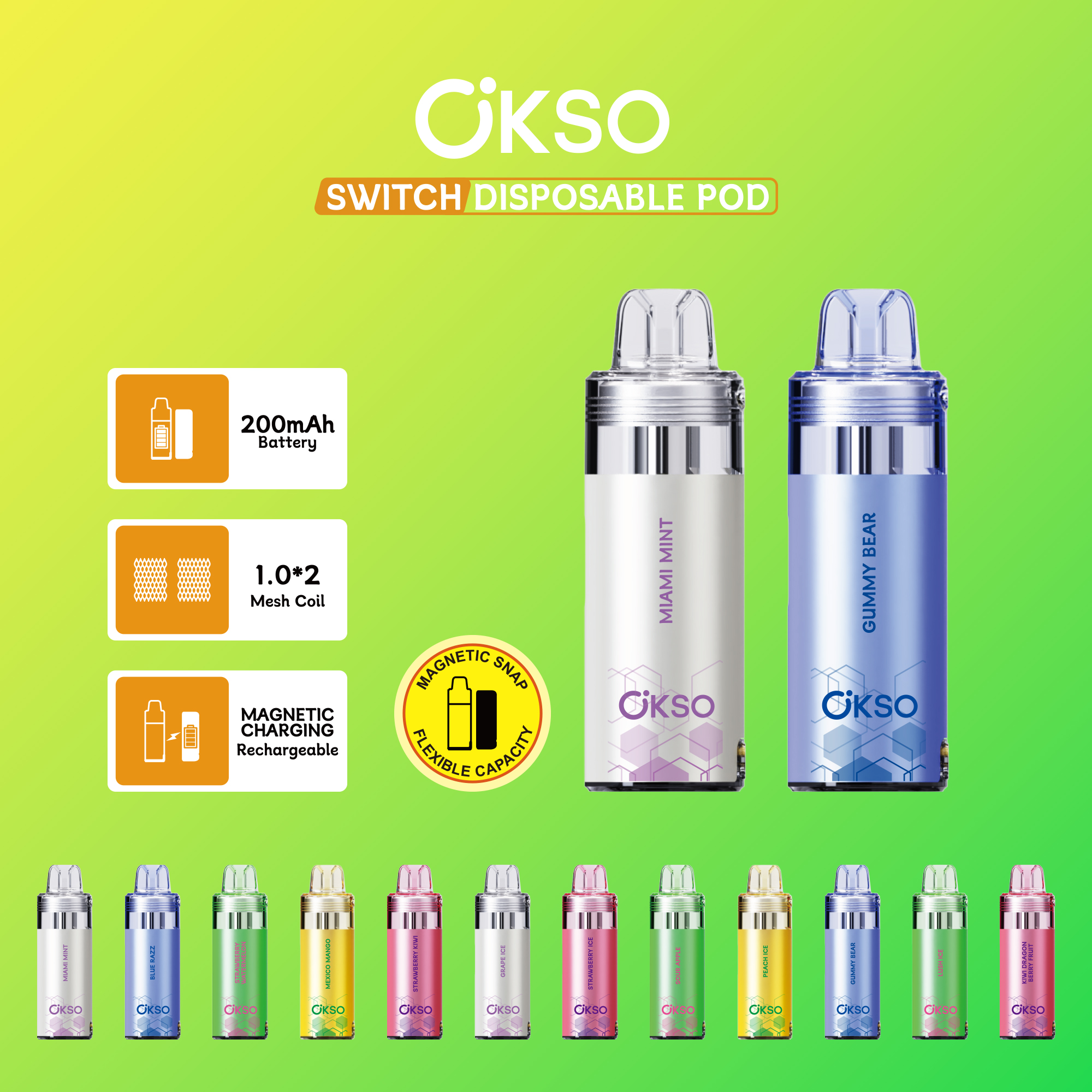 OKSO | 50000 Puffs Vape 12-Flavors Five in one flavor Disposable E-Cigarettes (Ship from China) - Image 3