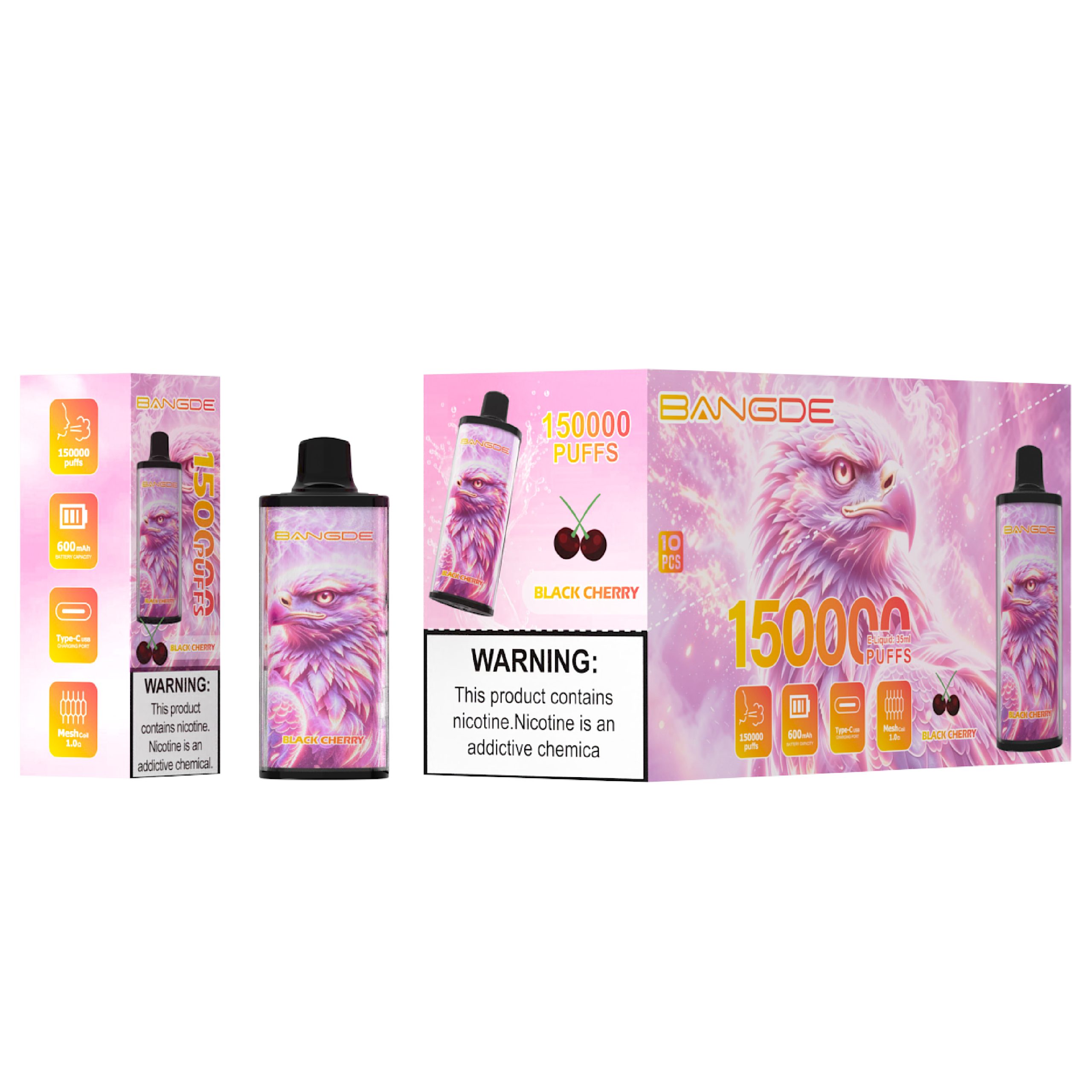 BANGDE | 150000 Puffs Vape 12-Flavors single flavor Disposable E-Cigarettes (Ship from China)