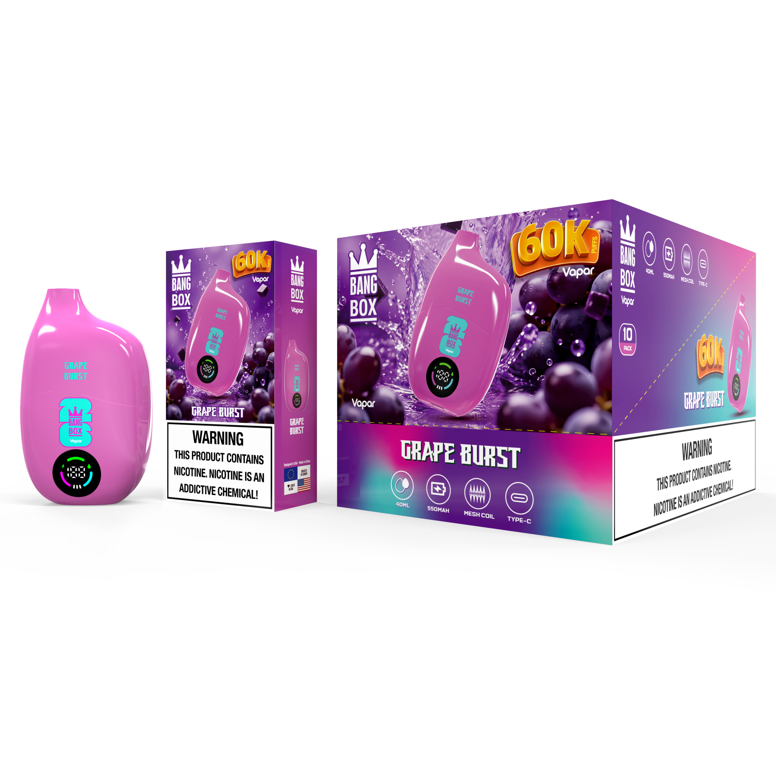BANGBOX | 60K Puffs Vape 10-Flavors single flavor Disposable E-Cigarettes (Ship from China) - Image 6